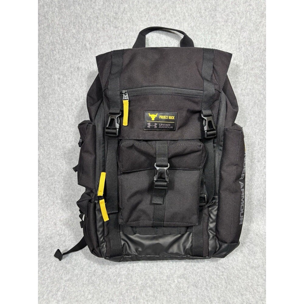 Under Armour Black Yellow Project Rock Freedom Travel Laptop Backpack Unisex